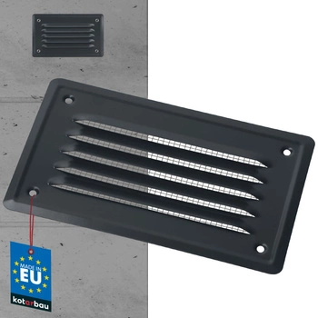 Kratka wentylacyjna kominowa z siatką 165x100 popiel