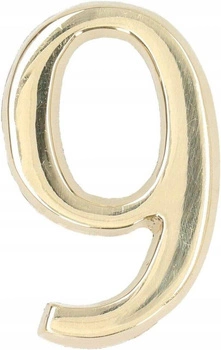 Cyfra na dom "9" numer domu na drzwi 5 cm mosiądz