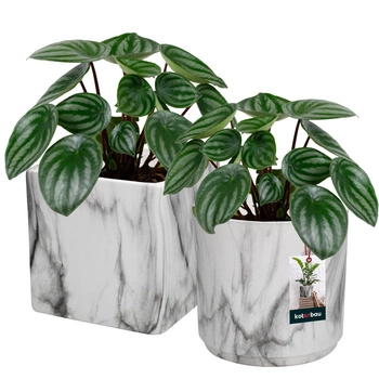 Doniczka ceramiczna marmurowa na kwiaty 12 cm zestaw 2 szt.