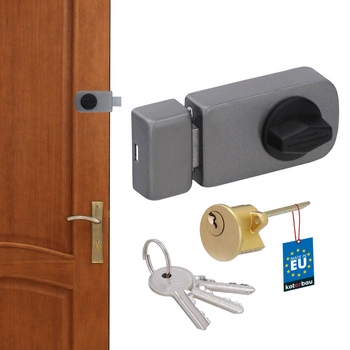 Zamek nawierzchniowy jednopunktowy łucznik do drzwi antracyt 95 mm