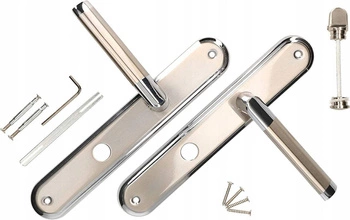 Klamka drzwiowa nikiel-chrom 72mm długi szyld wc