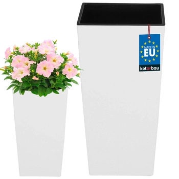 Doniczka 198x198x378 mm urbi square biała z wkładem