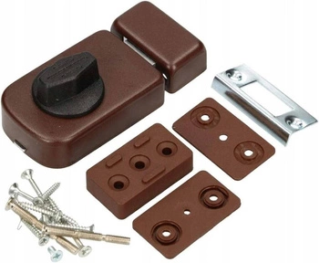 Zamek nawierzchniowy zasuwa do drzwi 60mm brązowy