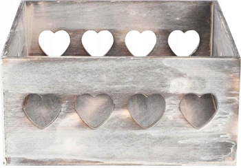 Pudełko serce 25 skrzynka drewno ozdoba pojemnik