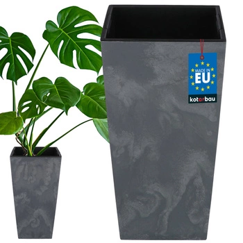 Doniczka z wkładem 290x290x545 mm struktura betonu