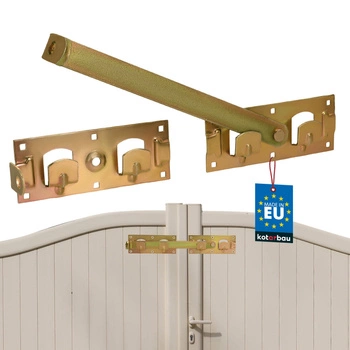 Zasuwa bramowa zapadka rygiel blokada do bram drzwi furtki złota 43 cm