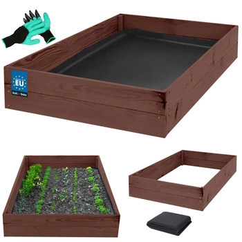 Warzywniak skrzynka drewniana na warzywa zioła brązowa 140x80x18 cm