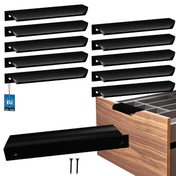 Uchwyt meblowy aluminium czarny mat 128/148 mm zestaw 10 szt