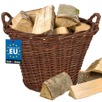 Kosz drewno doniczka wiklina kwiaty 60 cm osłonka