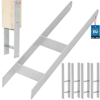 Podstawa słupa h do wmurowania stalowa ocynk srebrna 140 mm zestaw 4 szt.