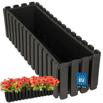 Doniczka skrzynka balkonowa na balustradę rustykalna szara 600 mm