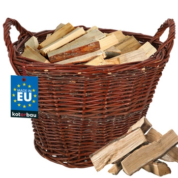 Kosz drewno doniczka wiklina kwiaty 40 cm osłonka