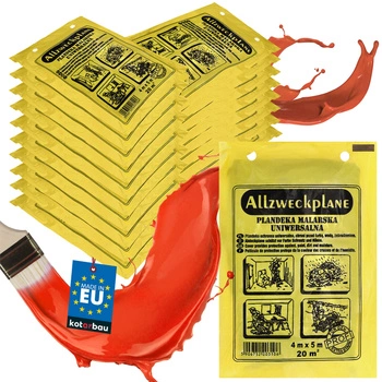 Folia malarska ochronna budowlana gruba mocna szara 4x5 m zestaw 50 szt.