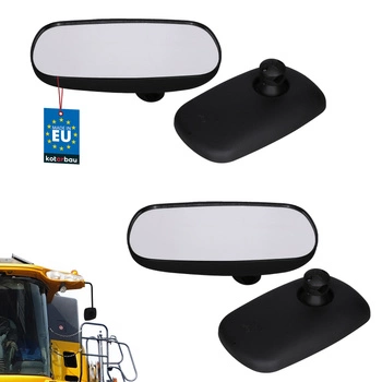 Lusterko uniwersalne panoramiczne z gałką czarne 265x160 mm zestaw 2 szt.