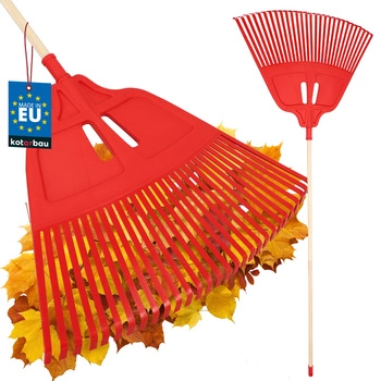 Grabie wachlarzowe do liści 68 cm + trzon drewniany 1,5 m