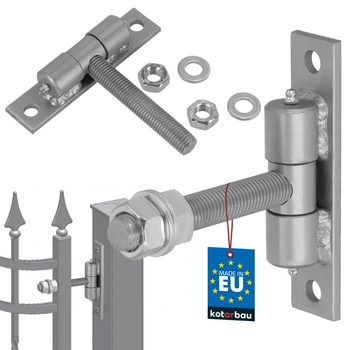 Zawias bramowy ze smarowniczkami wkręcany srebrny fi 20 mm