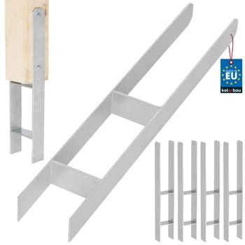 Podstawa słupa h do wmurowania stalowa ocynk srebrna 90 mm zestaw 4 szt.