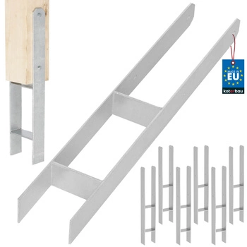 Podstawa słupa h do wmurowania stalowa ocynk srebrna 90 mm zestaw 6 szt.