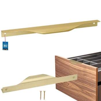 Uchwyt meblowy krawędziowy nowoczesny aluminium złoty mat 192 mm