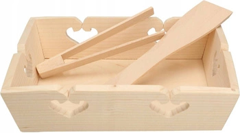 Zestaw kuchenny taca śniadaniowa drewniana duża