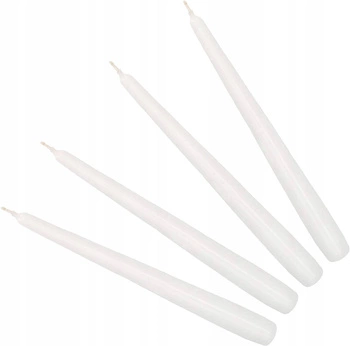 Zestaw 4-świece stożek świeczki stołowe do świeczników białe