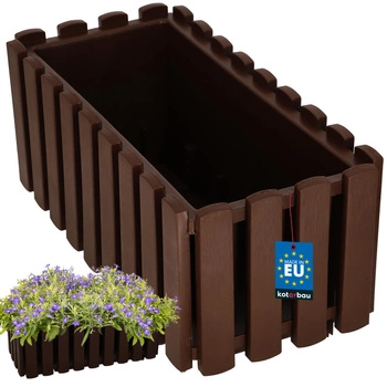 Doniczka skrzynka balkonowa na balustradę rustykalna brązowa 400 mm