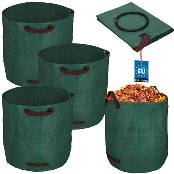 Kosz ogrodowy torba na liście trawę okrągły składany 270 l zestaw 3 szt.