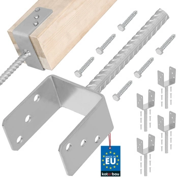 Podstawa słupa z prętem do wmurowania 90 mm zestaw 4 szt.