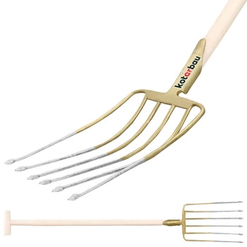 Widły 6-zębne trzonem gospodarcze rolnicze do kopania z trzonem