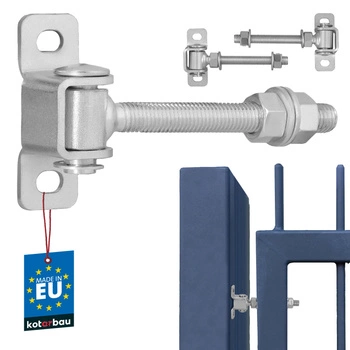 Zawiasy regulowane bramowe gięte m12 115 mm - zestaw 2 szt.