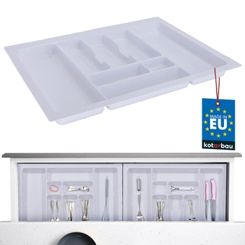 Organizer na sztućce wkład do szuflady kuchennej biały 49x63 cm