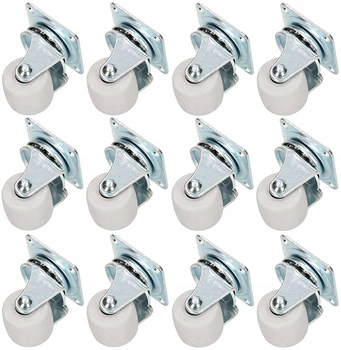 Kółko obrotowe meblowe łożyskowe gumowe 30 mm - 12 szt.