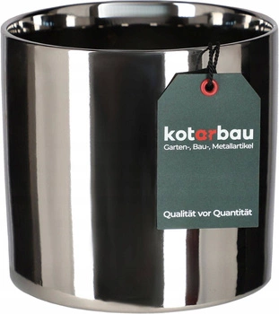 Doniczka donica srebrna ceramiczna połysk fi 160