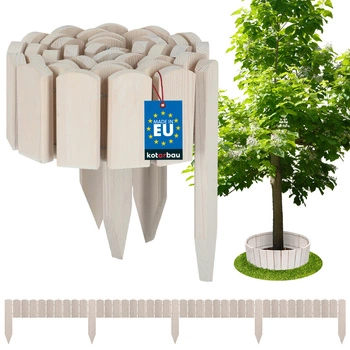 Płotek ogrodowy palisada obrzeże drewniany wbijany biały 200x10 cm