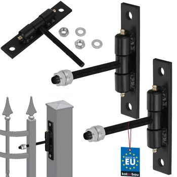 Zawias bramowy ze smarowniczkami wkręcany czarny fi 10 mm zestaw 2 szt.
