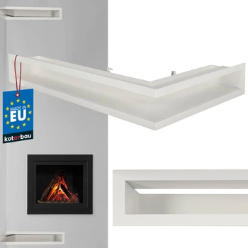 Luft kominkowy narożny lewy kratka kominkowa biała stalowa 60x40 cm