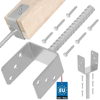 Podstawa słupa z prętem u do wmurowania 90 mm