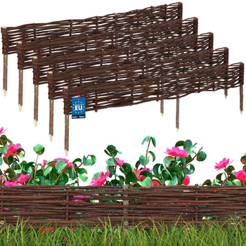 Płotek ogrodowy wiklinowy wbijany palisada obrzeże 120x10 cm zestaw 5 szt.