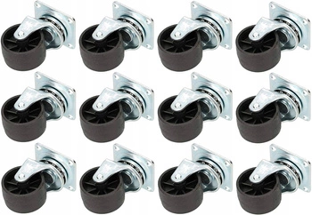 Kółko obrotowe meblowe fi 40 pcv łożyskowe - 12 szt.