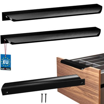 Uchwyt meblowy aluminium czarny mat 192/212 mm zestaw 2 szt
