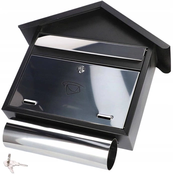 Skrzynka pocztowa stalowa tuba na listy gazety - Kolor czarny