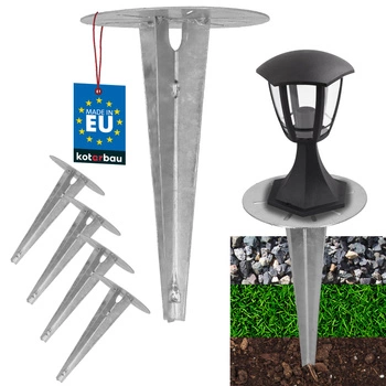 Podstawa do lamp ogrodowych wbijana do ziemi kotwa 190 mm zestaw 4 szt.