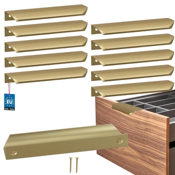 Uchwyt meblowy aluminium złoty mat 128/148 mm zestaw 10 szt