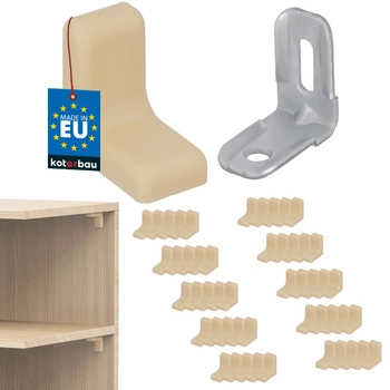 Komandorek kątownik meblowy z zaślepką klon zestaw 50 szt.