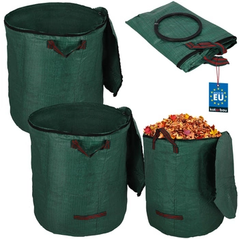 Kosz ogrodowy torba na liście trawę na zamek okrągły 270 l zestaw 2 szt.
