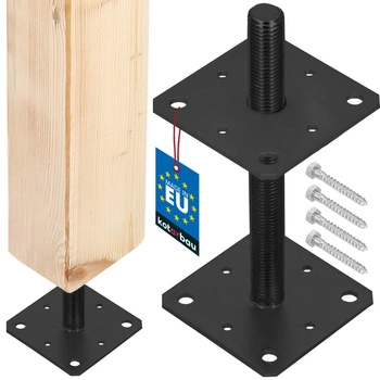 Podstawa słupa wkręcana regulowana stalowa gwint antracyt 160x160x250 mm