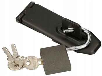 Wrzeciądz skobel z kłódką 95 mm zamknięcie + kłódka
