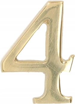Cyfra na dom "4" numer domu na drzwi 5 cm mosiądz