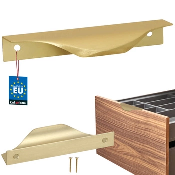 Uchwyt meblowy krawędziowy nowoczesny aluminium złoty mat 96 mm