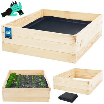Warzywniak skrzynka drewniana na warzywa zioła uprawowa 120x120x27 cm